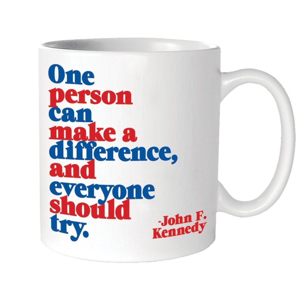 John F. Kennedy “JFK” Blue Red White "Make a Difference" by Quotable Coffee Mug